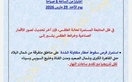 الأرصاد الجوية تحذر من أمطار متفاوتة الشدة تشهدها القاهرة وشمال الصعيد