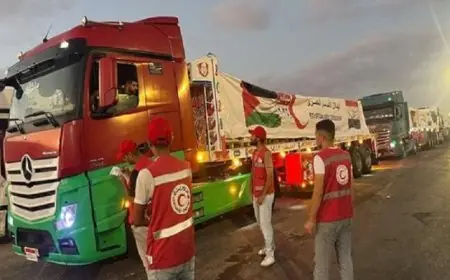 قافلة زاد العزة رقم 166 تصل إلى غزة لدعم الفلسطينيين