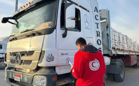 الهلال الأحمر يعلن عن وصول قافلة زاد العزة الـ166 محملة بأكثر من 3500 طن من المساعدات الإنسانية