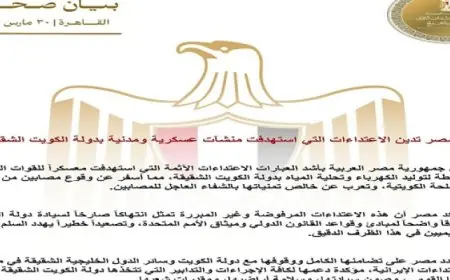 مصر تعبر عن إدانتها للاعتداءات على المنشآت العسكرية والمدنية في الكويت الشقيقة