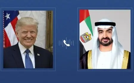 الرئيس الإماراتي يتناقش مع نظيره الأمريكي حول المستجدات الإقليمية الهامة