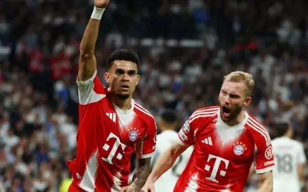 دياز يقود بايرن للتفوق على ريال مدريد في الشوط الأول