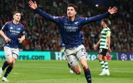 بدلاء أرسنال يتألقون كأفضل اللاعبين في أوروبا