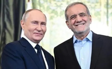 استعداد موسكو للمساهمة في الحلول السياسية والدبلوماسية يؤكده بوتين لبزشكيان