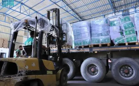 قافلة مساعدات إنسانية جديدة تصل قطاع غزة بفضل سلمان للإغاثة