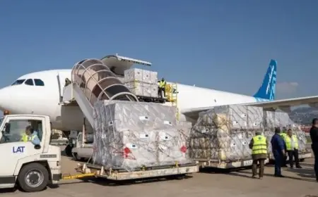 لبنان يستقبل 14 طنًا من المساعدات الطبية والإغاثية من الاتحاد الأوروبي