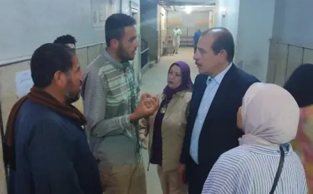 نائب وزير الصحة يقوم بزيارة مفاجئة لمستشفى 6 أكتوبر المركزي ويتخذ إجراءات التحقيق ضد المقصرين