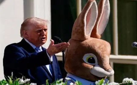 ترامب يدلي بتصريحات مثيرة عن الحرب خلال ظهوره بجوار أرنب عيد الفصح ويطالب إيران بالاستسلام
