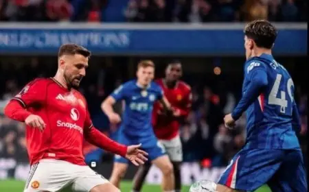 مانشستر يونايتد يسجل هدفًا في الشوط الأول ضد تشيلسي في الدوري الإنجليزي الممتاز