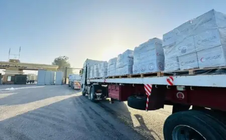 الهلال الأحمر يطلق القافلة 179 من زاد العزة إلى غزة ويستقبل الجرحى عبر معبر رفح