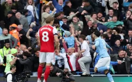 مانشستر سيتي يحقق انتصاراً مهماً على آرسنال بثنائية ويقترب من صدارة الدوري الإنجليزي الممتاز فيديو