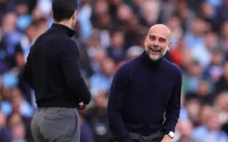 جواريولا يؤكد أن آرسنال هو الفريق الأفضل حتى الآن ونستهدف الفوز بلقب الدوري الإنجليزي