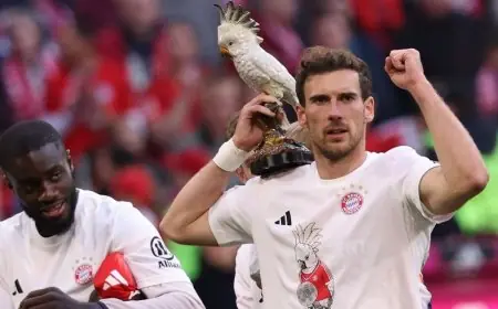 ببغاء مميز يتألق في احتفالات بايرن ميونيخ بفوزهم بالدوري الألماني