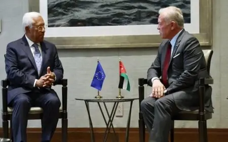 عاهل الأردن يشدد على أهمية إنهاء الحروب وتعزيز الاستقرار خلال لقائه مع رئيس المجلس الأوروبي