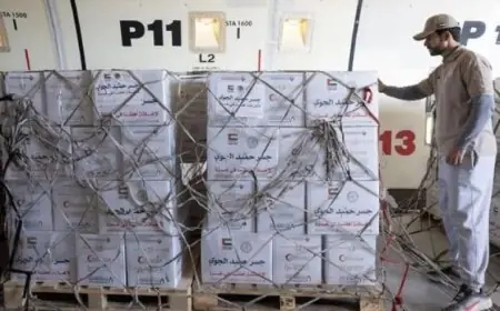 مطار العريش يستقبل طائرة إماراتية محملة بـ 100 طن من المساعدات الإنسانية لقطاع غزة