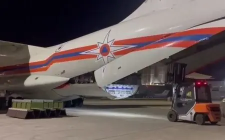 وصول طائرة مساعدات روسية إلى بيروت لتعزيز جهود الدفاع المدني