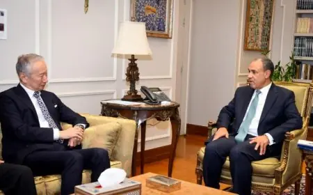 وزير الخارجية يناقش مع المبعوث الياباني آخر مستجدات إعادة إعمار غزة