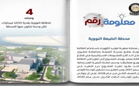 مجلس الوزراء يكشف بالإنفوجراف عن محطة الضبعة أول محطة نووية لتوليد الكهرباء في مصر