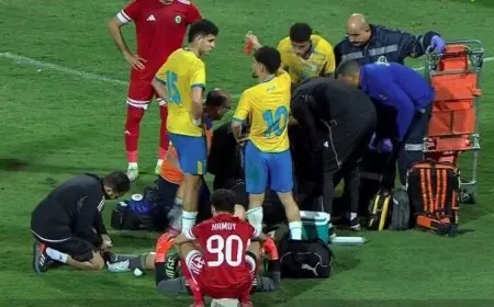 إصابة بالغة لمحمد خطاري نجم الإسماعيلي خلال مباراة مثيرة ضد مودرن سبورت فيديو