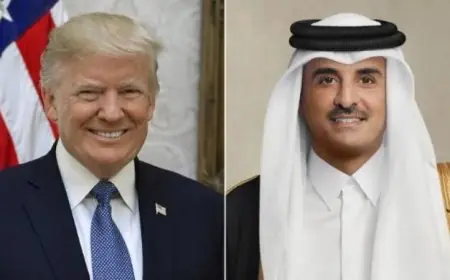 أمير قطر والرئيس الأمريكي يناقشان هاتفياً تطورات اتفاق وقف إطلاق النار