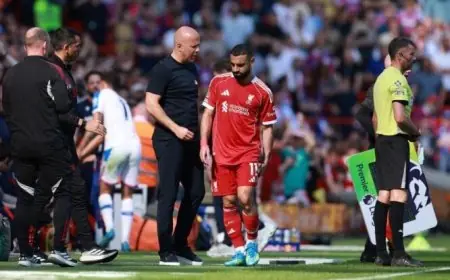 سلوت يتحدث عن إصابة محمد صلاح أمام كريستال بالاس ويتمنى أن تكون خفيفة