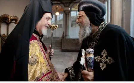 البابا تواضروس يلتقي برثلماوس الأول خلال زيارته لمقر البطريركية المسكونية في إسطنبول