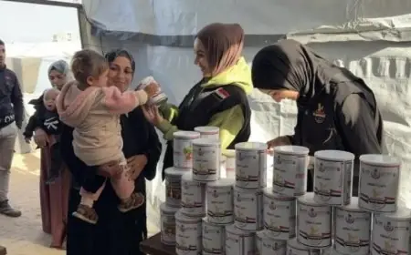 اللجنة المصرية تطلق حملة توزيع 500000 عبوة حليب في غزة لدعم الأسر المحتاجة