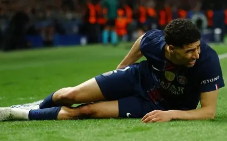 حكيمي يتصدر العناوين بعد فحوصات مقلقة تثير القلق في سان جيرمان والمغرب