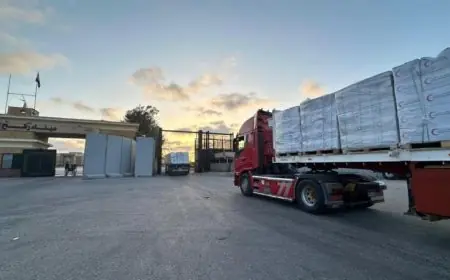 الدفعة 186 من شاحنات المساعدات تتجه من معبر رفح إلى قطاع غزة لتعزيز الإغاثة الإنسانية