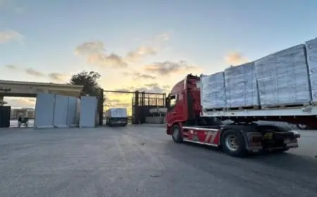 انطلاق الدفعة 186 من شاحنات المساعدات الإنسانية نحو قطاع غزة