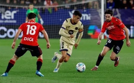 برشلونة يحقق انتصارًا على أوساسونا ويعزز فرصه في حسم لقب الدوري الإسباني بالفيديو