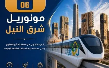 بدء تشغيل المرحلة الأولى من مونوريل شرق النيل الأربعاء المقبل