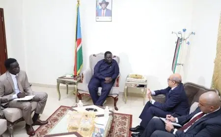 نائب رئيس جنوب السودان يلتقي السفير المصري في جوبا لتعزيز العلاقات الثنائية