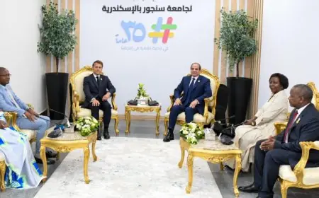 الرئيس السيسى وماكرون يفتتحان المقر الجديد لجامعة سنجور في الإسكندرية