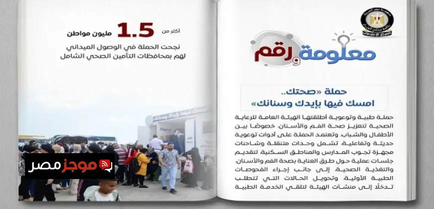 مجلس الوزراء يسلط الضوء على جهود التوعية الصحية عبر حملة صحتك إمسك فيها بإيدك وسنانك مع إنفوجراف مميز
