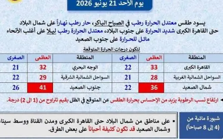 طقس الغد في القاهرة حار خلال النهار ومعتدل ليلا مع ارتفاع درجات الحرارة إلى 33 درجة