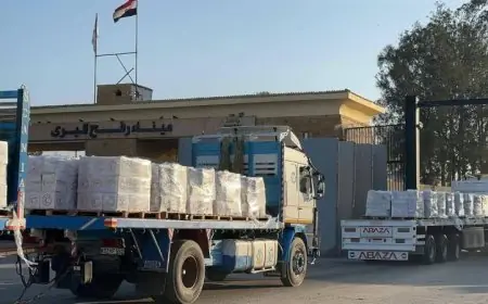 قافلة زاد العزة 218 تصل إلى غزة لدعم الفلسطينيين عبر معبر رفح