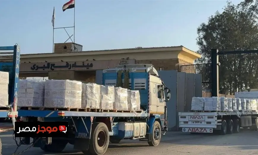 قافلة زاد العزة 218 تصل إلى غزة لدعم الفلسطينيين عبر معبر رفح