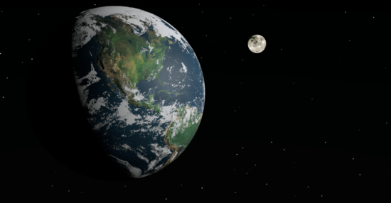 حجم القمر بالنسبة للأرض وبعض المعلومات عنهما