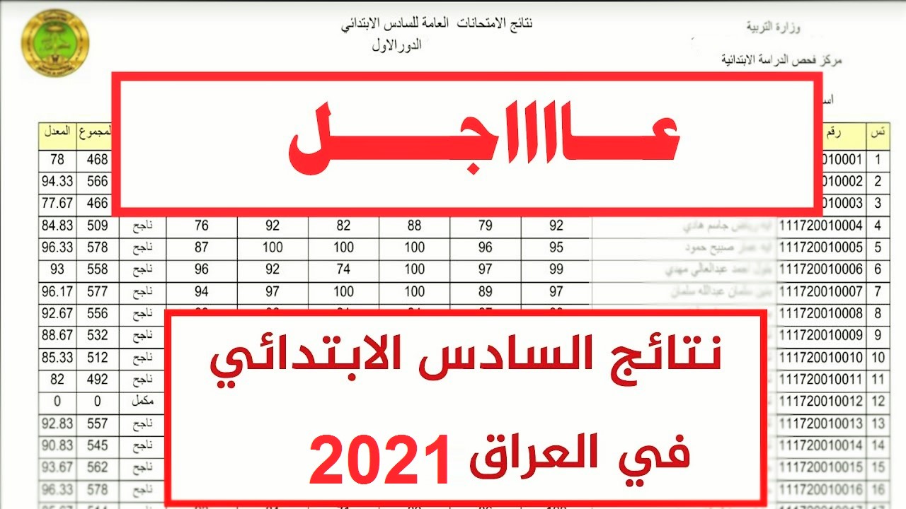نتائج السادس الابتدائي 2021 عبر موقع وزارة التربية والتعليم العراقية epedu.gov.iq