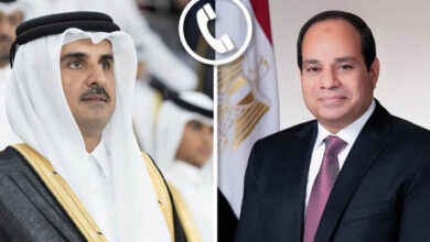 الرئيس السيسي يبحث هاتفيا مع أمير قطر جهود وقف إطلاق النار في غزة