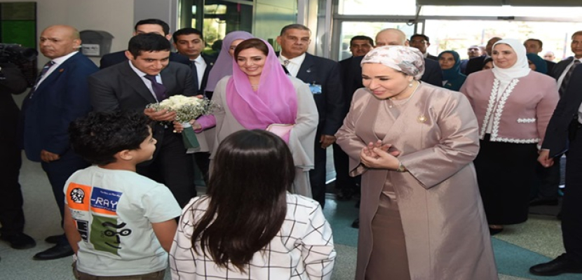 قرينة الرئيس توجه الشكر لحرم سلطان عُمان على مشاركتها في زيارة مستشفى ٥٧٣٥٧ودعمها لأطفالنا المرضى